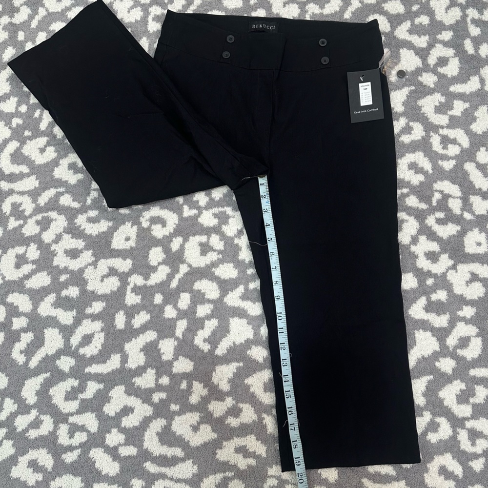 Rekucci - Pull-up Black Capris Dress Pants - Picture 3 of 6